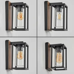 hofstein Portalis Lampe murale d´extérieur Brun, Couleur bois, Noir, 1 lumière