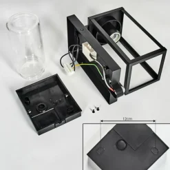 hofstein Portalis Lampe murale d´extérieur Brun, Couleur bois, Noir, 1 lumière, Détecteur de mouvement