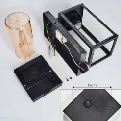 hofstein Portalis Lampe murale d´extérieur Noir, Argenté, 1 lumière, Détecteur de mouvement