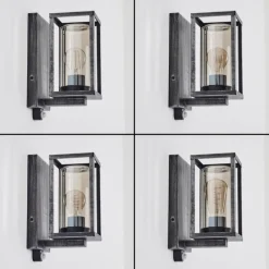 hofstein Portalis Lampe murale d´extérieur Noir, Argenté, 1 lumière, Détecteur de mouvement