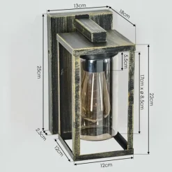 Lampes Dorées-hofstein Portalis Lampe murale d´extérieur Or, Noir, 1 lumière