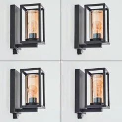 hofstein Portalis Lampe murale d´extérieur Noir, 1 lumière, Détecteur de mouvement