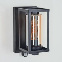 hofstein Portalis Lampe murale d´extérieur Noir, 1 lumière, Détecteur de mouvement