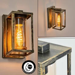 Lampes Dorées-hofstein Portalis Lampe murale d´extérieur Or, Noir, 1 lumière