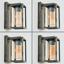 Lampes Dorées-hofstein Portalis Lampe murale d´extérieur Or, Noir, 1 lumière