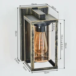 Lampes Dorées-hofstein Portalis Lampe murale d´extérieur Or, Noir, 1 lumière