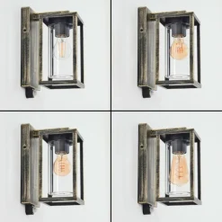 Lampes Dorées-hofstein Portalis Lampe murale d´extérieur Or, Noir, 1 lumière, Détecteur de mouvement