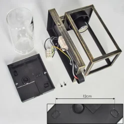 Lampes Dorées-hofstein Portalis Lampe murale d´extérieur Or, Noir, 1 lumière, Détecteur de mouvement