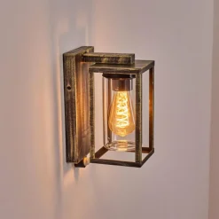 Lampes Dorées-hofstein Portalis Lampe murale d´extérieur Or, Noir, 1 lumière, Détecteur de mouvement