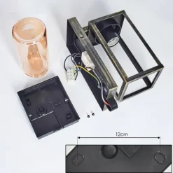 Lampes Dorées-hofstein Portalis Lampe murale d´extérieur Or, Noir, 1 lumière, Détecteur de mouvement