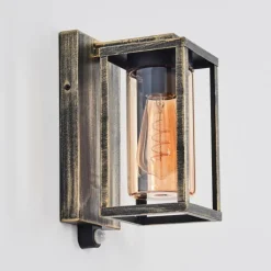 Lampes Dorées-hofstein Portalis Lampe murale d´extérieur Or, Noir, 1 lumière, Détecteur de mouvement