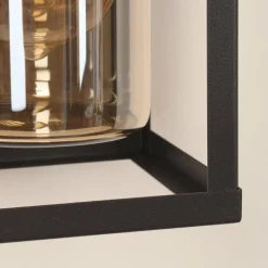 hofstein Portalis Lampe murale d´extérieur Brun, Couleur bois, Noir, 1 lumière