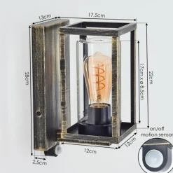 Lampes Dorées-hofstein Portalis Lampe murale d´extérieur Or, Noir, 1 lumière