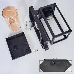 hofstein Portalis Lampe murale d´extérieur Brun, Couleur bois, Noir, 1 lumière, Détecteur de mouvement