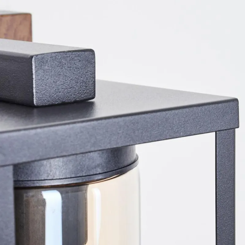 hofstein Portalis Lampe murale d´extérieur Brun, Couleur bois, Noir, 1 lumière, Détecteur de mouvement