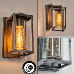 hofstein Portalis Lampe murale d´extérieur Noir, Argenté, 1 lumière