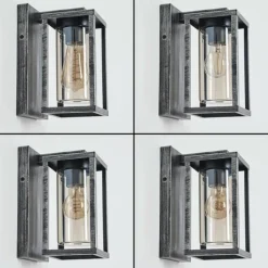 hofstein Portalis Lampe murale d´extérieur Noir, Argenté, 1 lumière