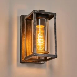 hofstein Portalis Lampe murale d´extérieur Noir, Argenté, 1 lumière