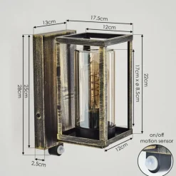 Lampes Dorées-hofstein Portalis Lampe murale d´extérieur Or, Noir, 1 lumière