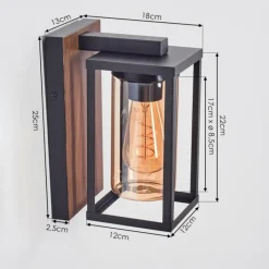 hofstein Portalis Luminaire extérieur, Lampe murale d´extérieur Brun, Couleur bois, Noir, 1 lumière