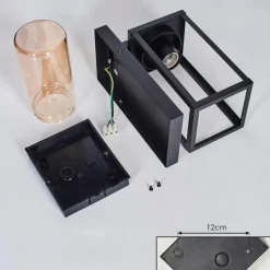 hofstein Portalis Luminaire extérieur, Lampe murale d´extérieur Brun, Couleur bois, Noir, 1 lumière