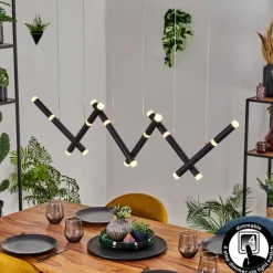 hofstein Pousseline Suspension, Suspension LED Noir, 1 lumière