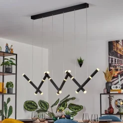 hofstein Pousseline Suspension, Suspension LED Noir, 1 lumière