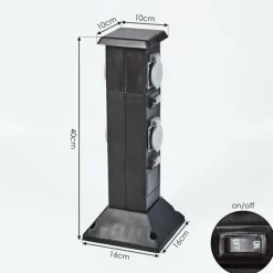 hofstein Prises électriques d'extérieur Gervais Gris, Noir