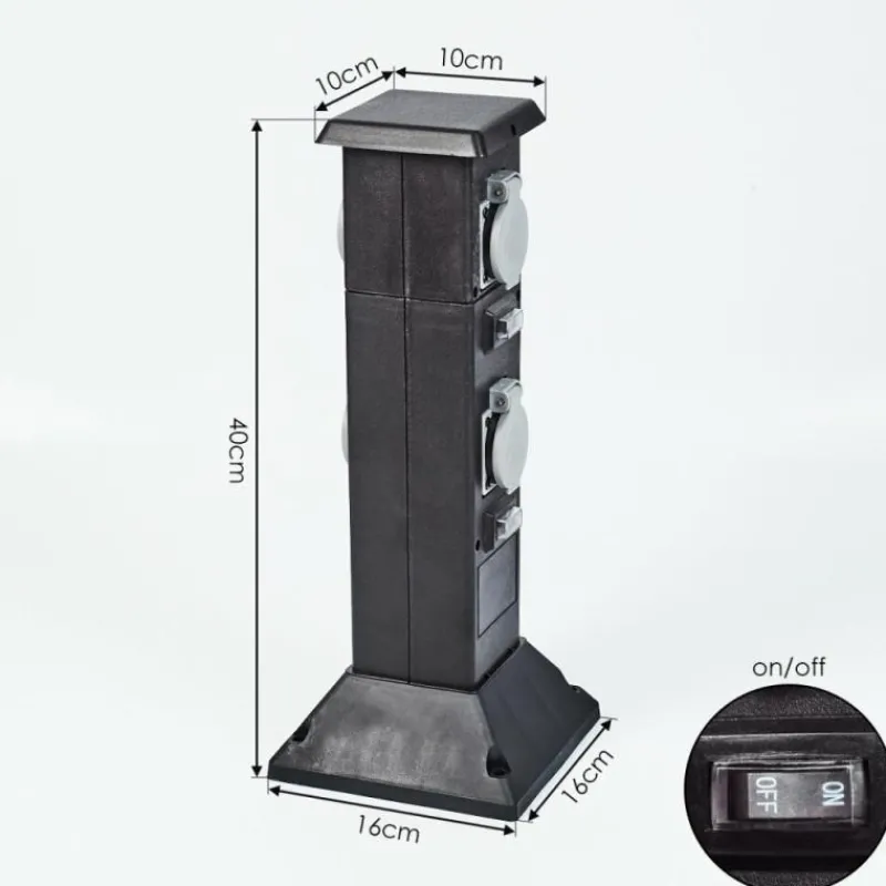 hofstein Prises électriques d'extérieur Gervais Gris, Noir