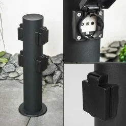 hofstein Prises électriques d'extérieur Ruti Noir