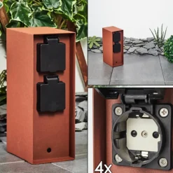 hofstein Prises électriques d'extérieur Abilene Rouille, Noir