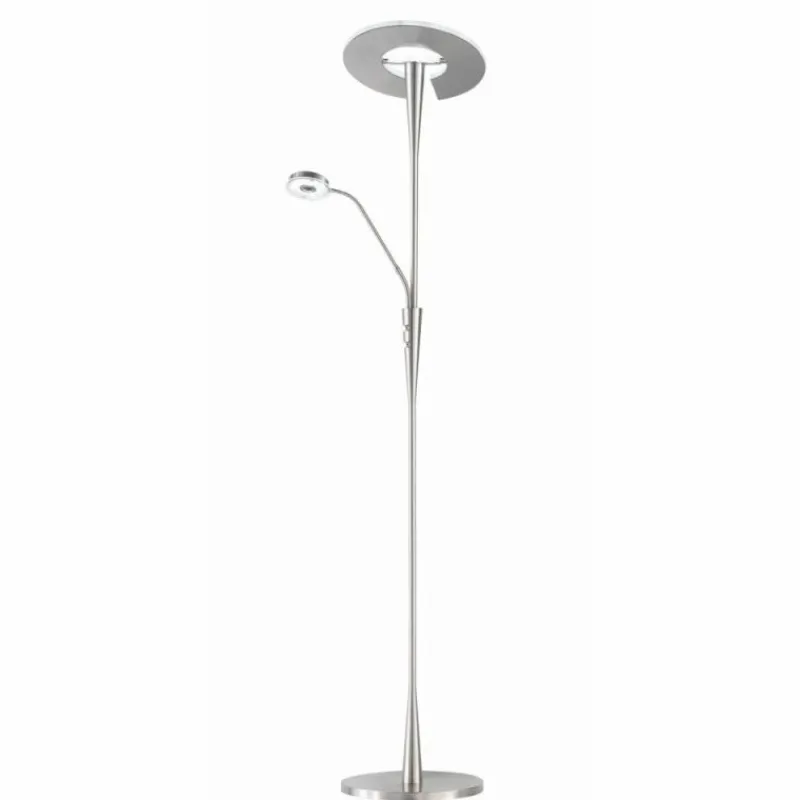 Luminaires Trio Quebec Lampadaire LED Nickel mat, 1 lumière* Éclairage Led
