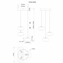 Luminaires Globo Lighting Quintara Suspension LED Nickel mat, 1 lumière