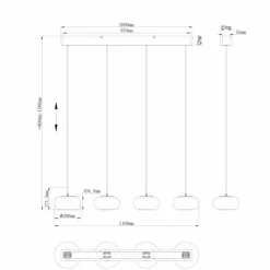 Luminaires Globo Lighting Quintara Suspension LED Nickel mat, 1 lumière