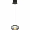 Suspension Verre Fumé-Luminaires Globo Lighting Quintara Suspension LED Noir, 1 lumière