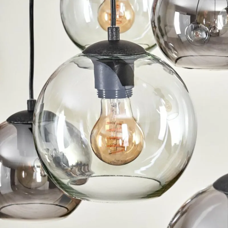 hofstein Quinteiro Suspension Noir, 6 lumières