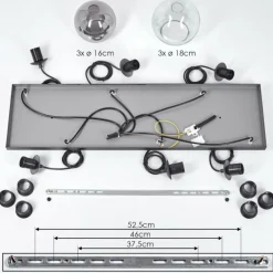 hofstein Quinteiro Suspension Noir, 6 lumières