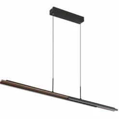 Lampes En Bois-Luminaires Globo Lighting Quito Suspension LED Brun foncé, Noir, 1 lumière