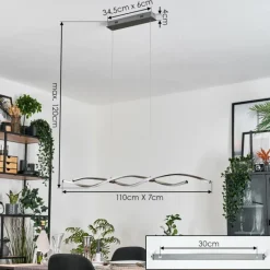 hofstein Radogna Suspension, Suspension LED Argenté, 2 lumières