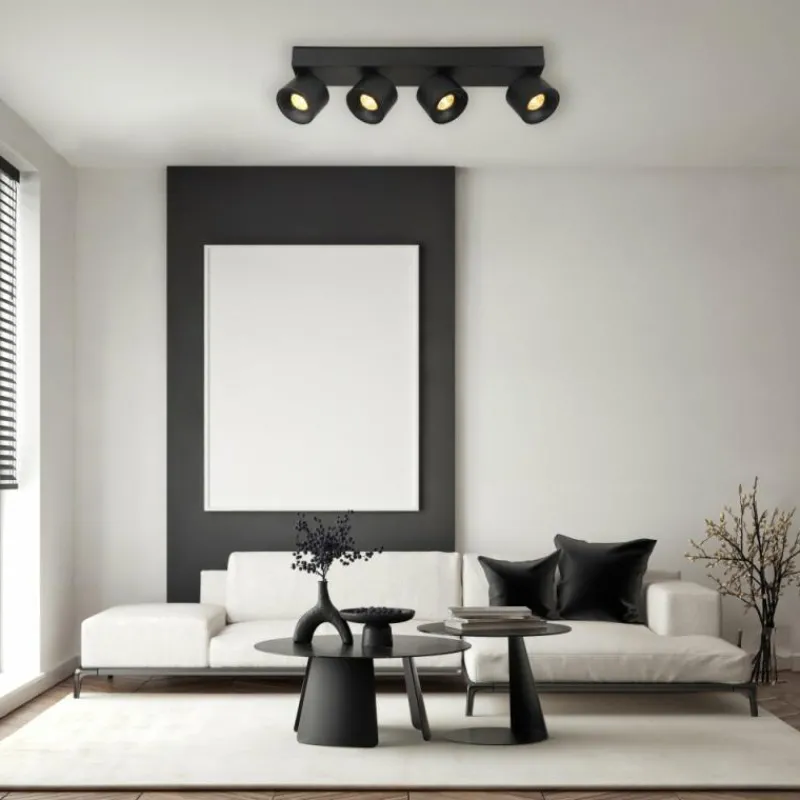 Luminaires Globo Lighting Rae Plafonnier LED Noir, 4 lumières* Éclairage Led