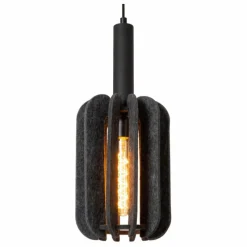 Lampes En Tissu-Luminaires Lucide RAFAL Suspension Noir, 1 lumière