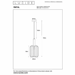 Lampes En Tissu-Luminaires Lucide RAFAL Suspension Noir, 1 lumière