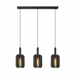 Lampes En Tissu-Luminaires Lucide RAFAL Suspension Noir, 3 lumières