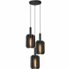 Lampes En Tissu-Luminaires Lucide RAFAL Suspension Noir, 3 lumières