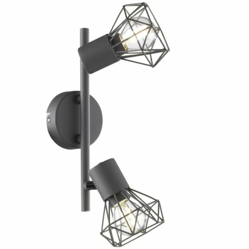 Lampes Vintages & Rétros-Luminaires Fischer & Honsel Rail de spots Honsel Ran Gris, 2 lumières