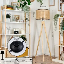 Luminaires Scandinaves-hofstein Ramila Lampadaire Écru, 1 lumière