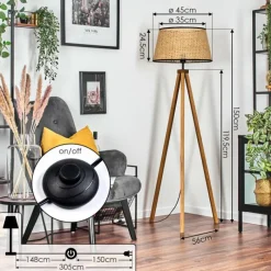 Luminaires Scandinaves-hofstein Ramila Lampadaire Écru, 1 lumière