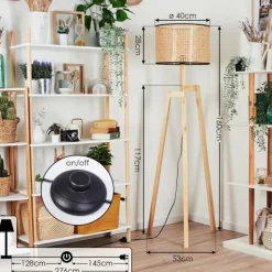 Luminaires Scandinaves-hofstein Ramila Lampadaire Écru, 1 lumière