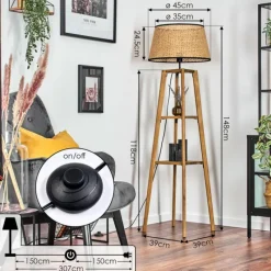 Luminaires Scandinaves-hofstein Ramila Lampadaire Écru, 1 lumière