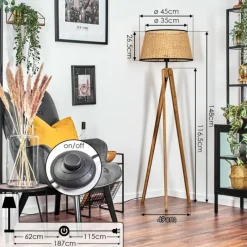 Luminaires Scandinaves-hofstein Ramila Lampadaire Écru, 1 lumière